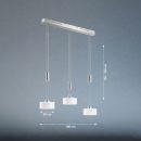 Fischer & Honsel 3-flg LED Pendelleuchte Lavin Nickel Matt