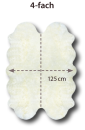 Fellteppich aus 4 Einzelfellen Fellteppich aus 4 Einzelfellen Naturweiß 125 x 185 cm
